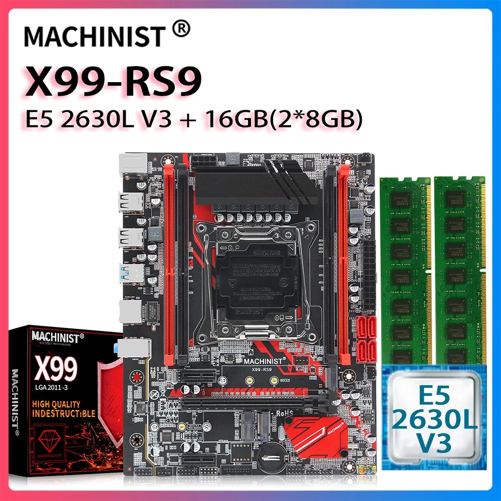 Слесарный X99 материнская плата LGA 2011 3 комплекта комплект Intel Ксеон E5 2630L V3