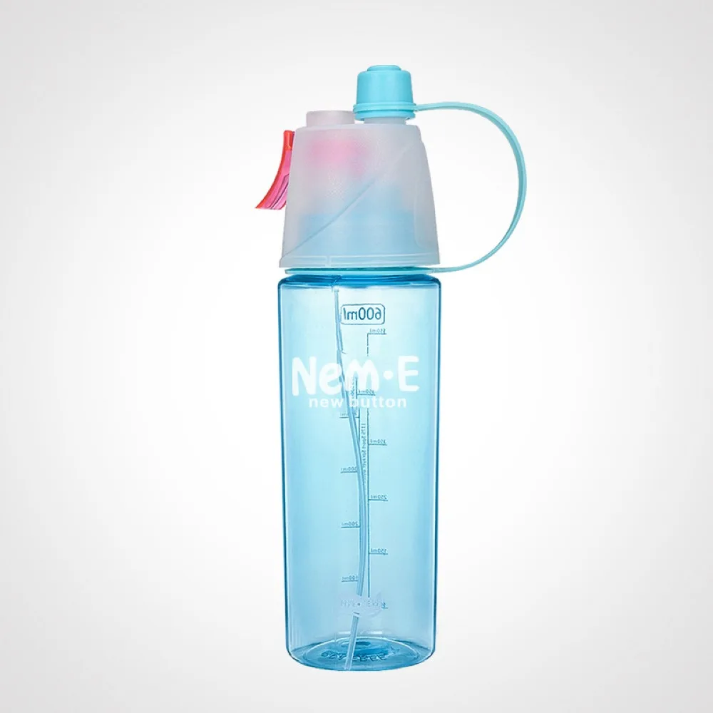 

600ML Drinking and Misting Sport Water Bottle Portable Outdoor Drinking Cup for Sport Hydration and Cooling Down botella de agua