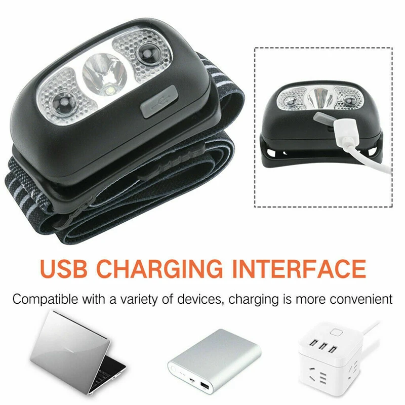 Фонарь налобный Аккумуляторный с зарядкой от USB и датчиком SOS|Налобные LED-фонари| |