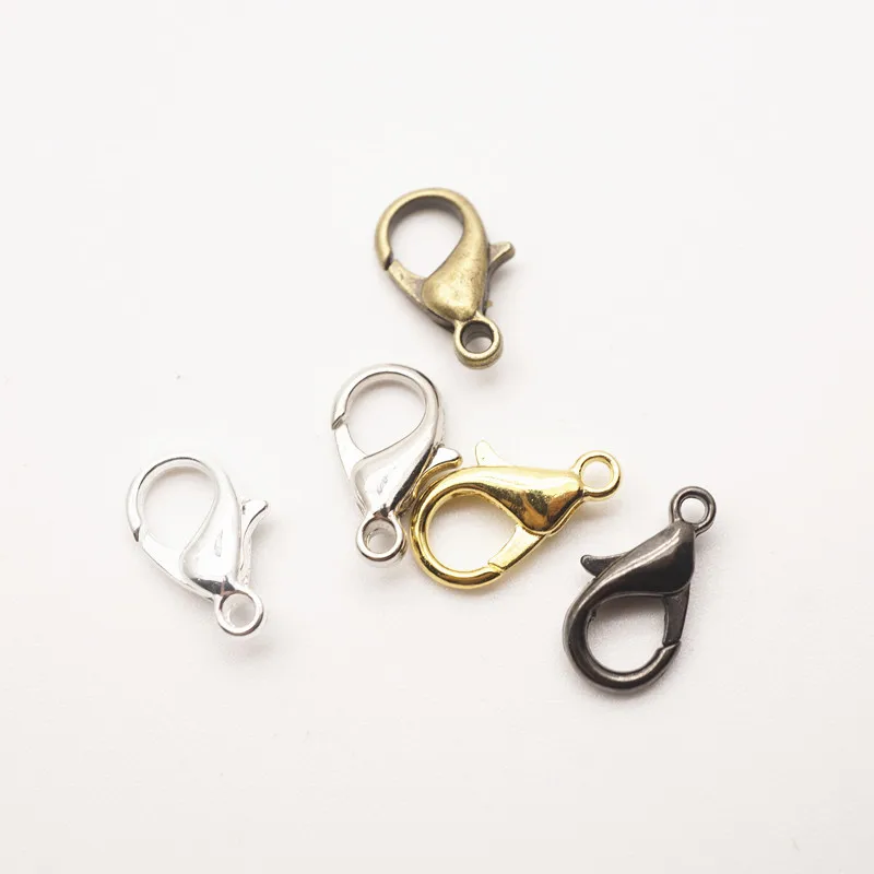 50 шт. 10 12 14 мм металлические карабины крючки станок и золото/родием застежки для