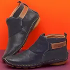 Женские ботильоны в стиле ретро, кожаные ботинки на платформе, резиновая обувь на плоской подошве, для зимы, 2021