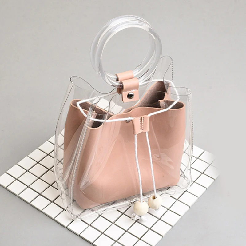 

Transparent Bucket Shoulder Bag Ladies Handbags Casual Bag Bolsas De Mujer Handtassen Dames Sac A Main Femme Women Bags