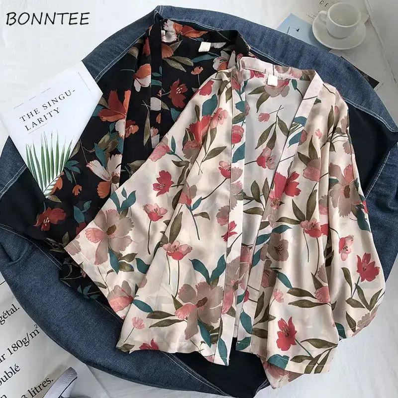 

Shirts Women Female Print Summer Tops Thin Breathable Elegant Ladies Casual Fashion All-match Japanese Style Sunscreen Clothing