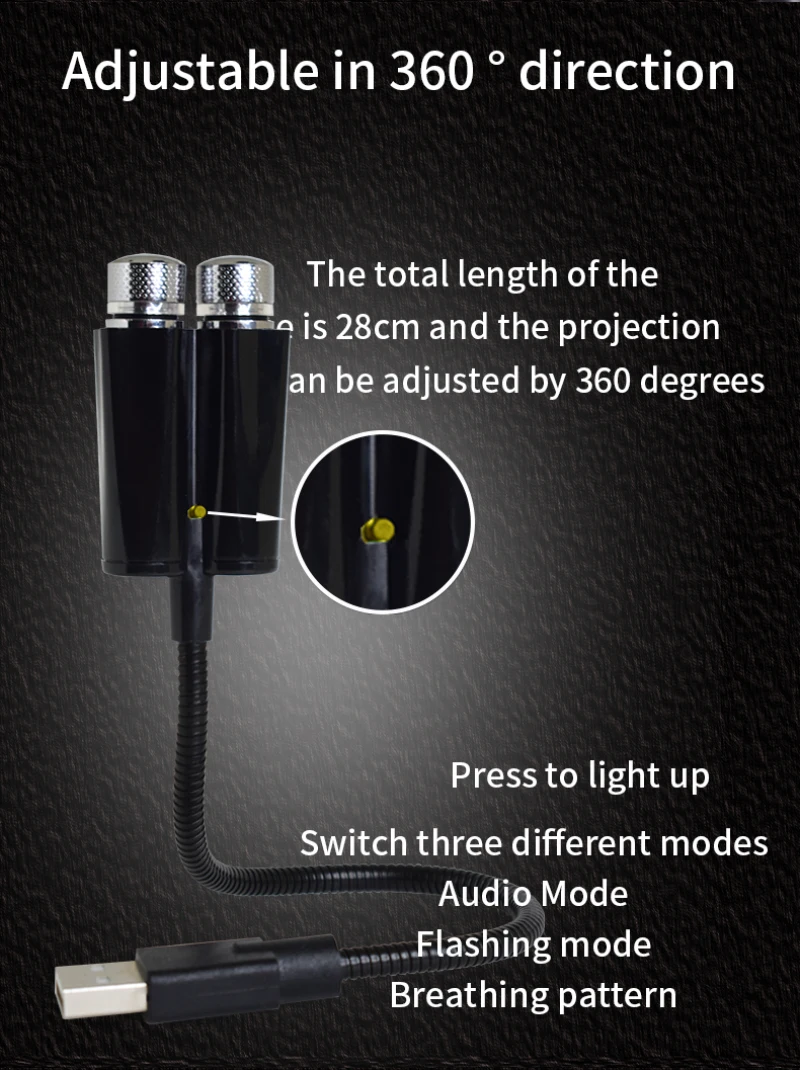 

USB Car Decoration Lamp Car Atmosphere Lamp LED Laser Car Decoration Night Light Home Party Birthday Decoration Lamp