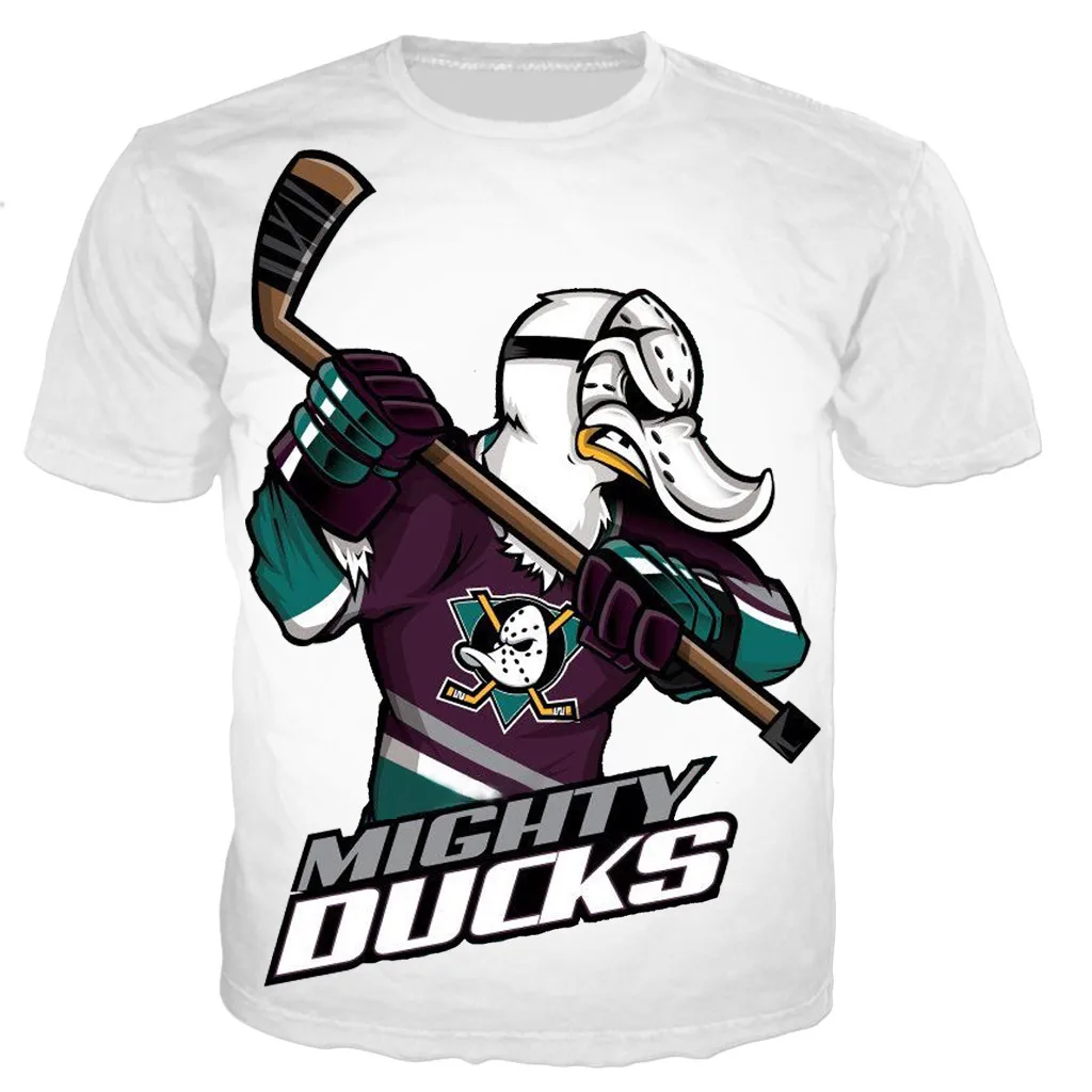 

2021 Fashion Clothing Anaheim T-shirt Men and Women 3D Printing Ice Hockey Duck Children's T-shirt Casual Harajuku Style Top