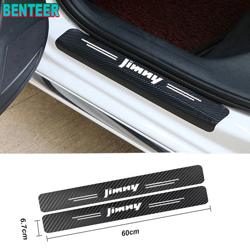 

2 шт. Новые защитные наклейки из углеродного волокна на дверные пороги для Suzuki Jimny автомобильные аксессуары
