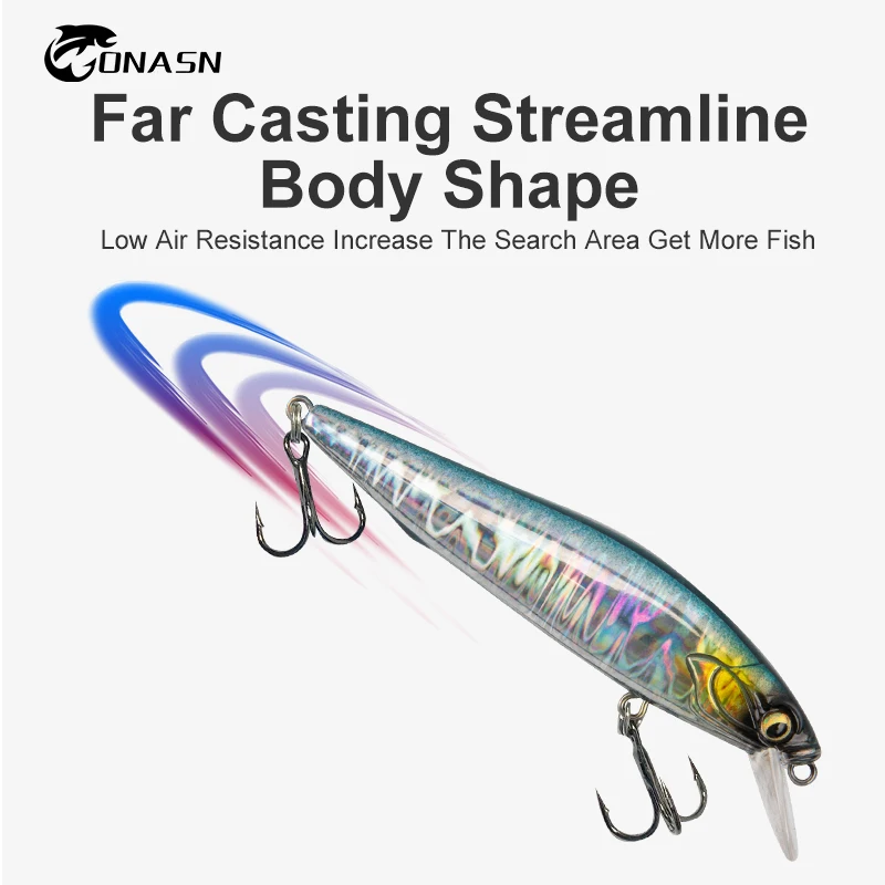 ONASN SLIVER-KNIFE Minnow Fishing lures Sinking 100mm 80mm Hard Baits High Quality Jerk baits Wobblers Sea Bass Fishing Tackle