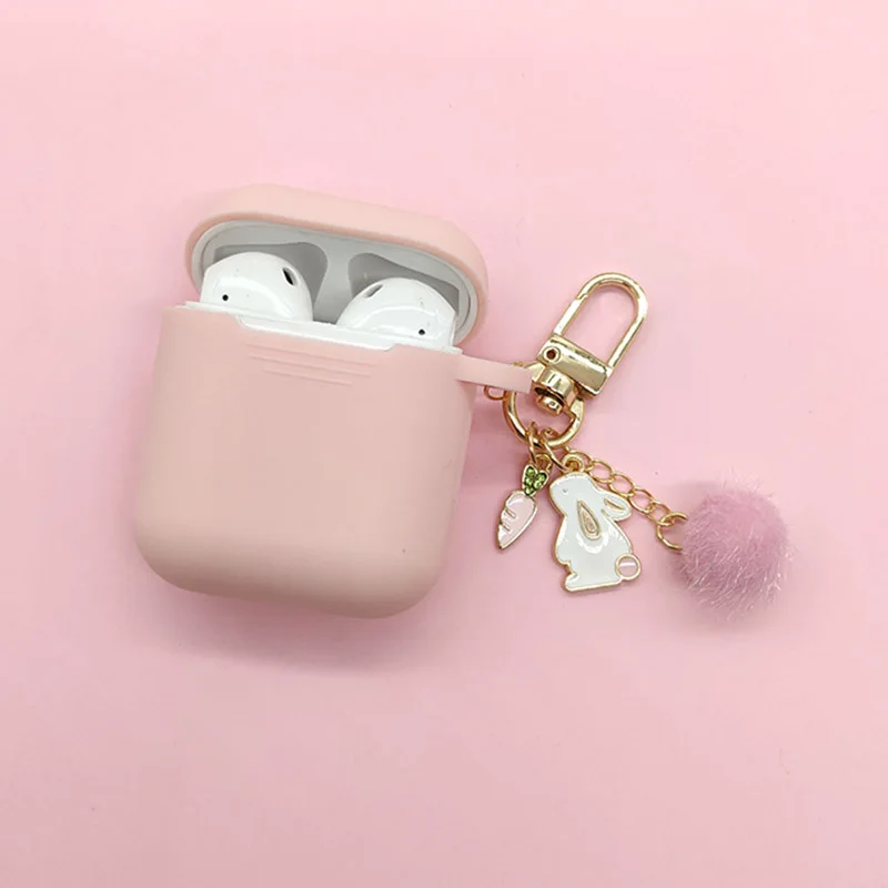 Милый розовый силиконовый чехол с ромбовидным кольцом для ключей моркови