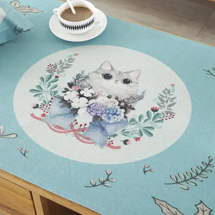 Европейская скатерть из хлопка и льна художественная Водонепроницаемая