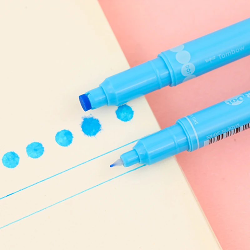Япония TOMBOW Dot ручка с двойной головкой, волнистая цветная ручка, милая настольная книга, дневник, креативный хайлайтер, 3/12 цветов, набор, игра в цветной горошек