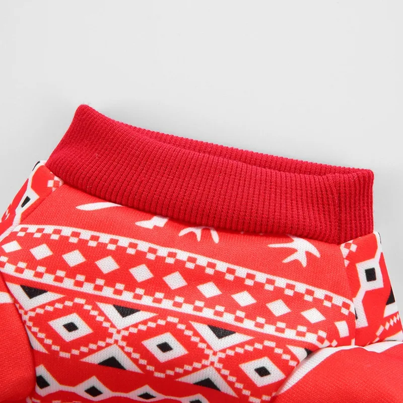 Pet Autumn And Winter Warm Clothes 4-legged Jumpsuit Christmas Elk Snowman Printed Sleepwear For Small Medium Dogs