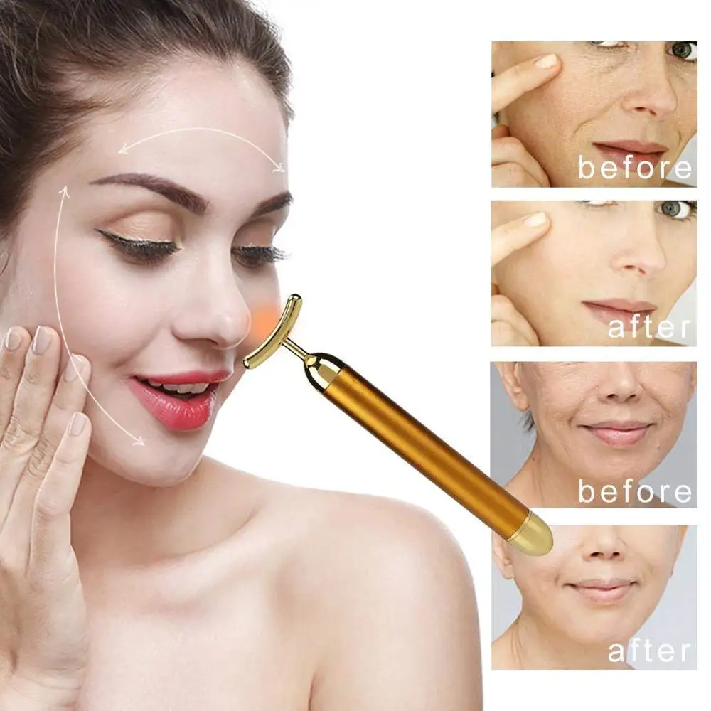 Массажер для лица 24 К U-образный Электрический массажер лифтинга ухода за кожей