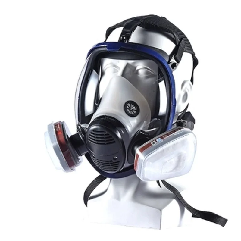 Máscara de Gás Protetora com Capuz 6800 com Filtros de Carbono Pintura Respirador Cartucho Grande Vista Completa Tela Gás Orgânicos Químicos 1 Chemical Respirators