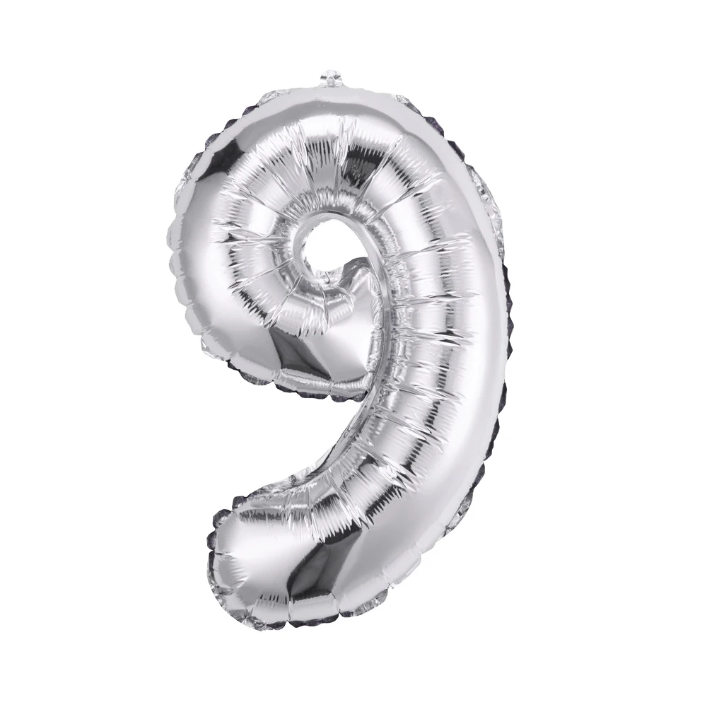 CARRYWON Ballons16 дюймов золотое серебряное число фольгированных шаров цифра воздушный шар День рождения свадьбы украшения день рождения шар - Цвет: Серый