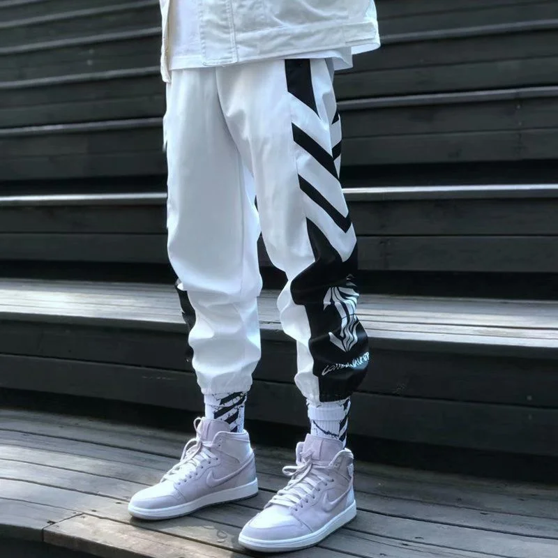 Streetwear Hip Hop Joggers Pants Men Women Loose Harem Pants Ankle Length Trousers Sport Casual Harajuku White Techwear Korean