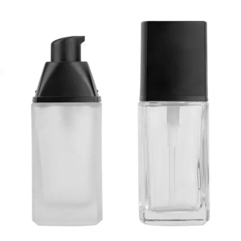 

30ml Frosted Glass Refillable Empty Bottle for Lotion Liquid Body Cream Cosmetic Foundation Container Vials with Press Pump E65F