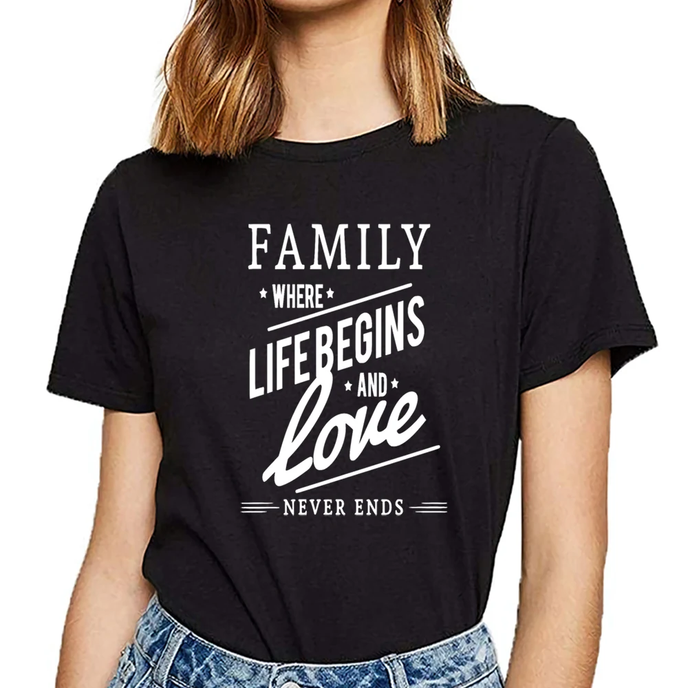 

Tops T Shirt family Hip Hop Vintage Custom Female Women's T-shirt