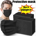 Бесплатная доставка Черный одноразовые маски Non-ткали маски со ртом для лица аэродинамическим способом из расплава ткань анти-пыльные маски Earloops Mascarillas в наличии