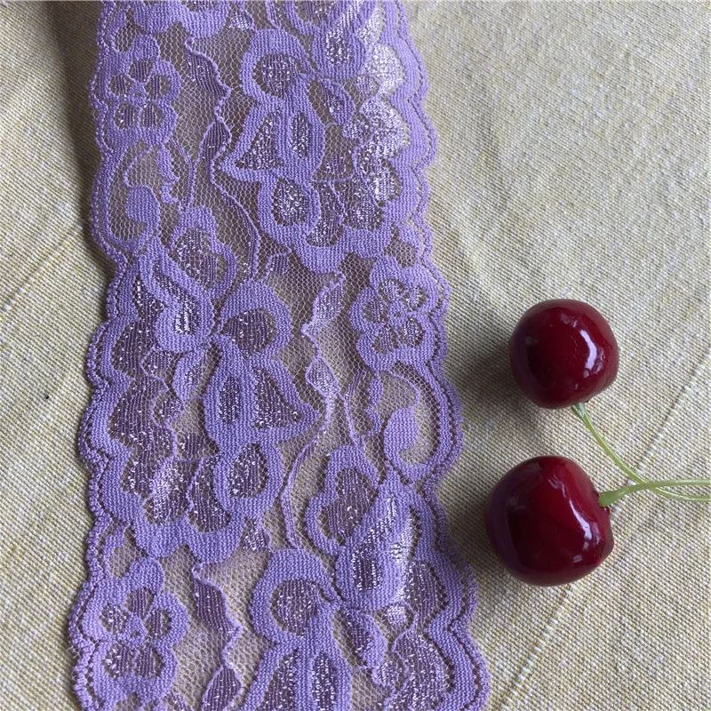 Lavender 1 Meter S1960 8cm DIY Handmade Hair Decoration Wide Elastic Lace Ribbon Stretch Trimmings Wedding Dress Skirt | Дом и сад
