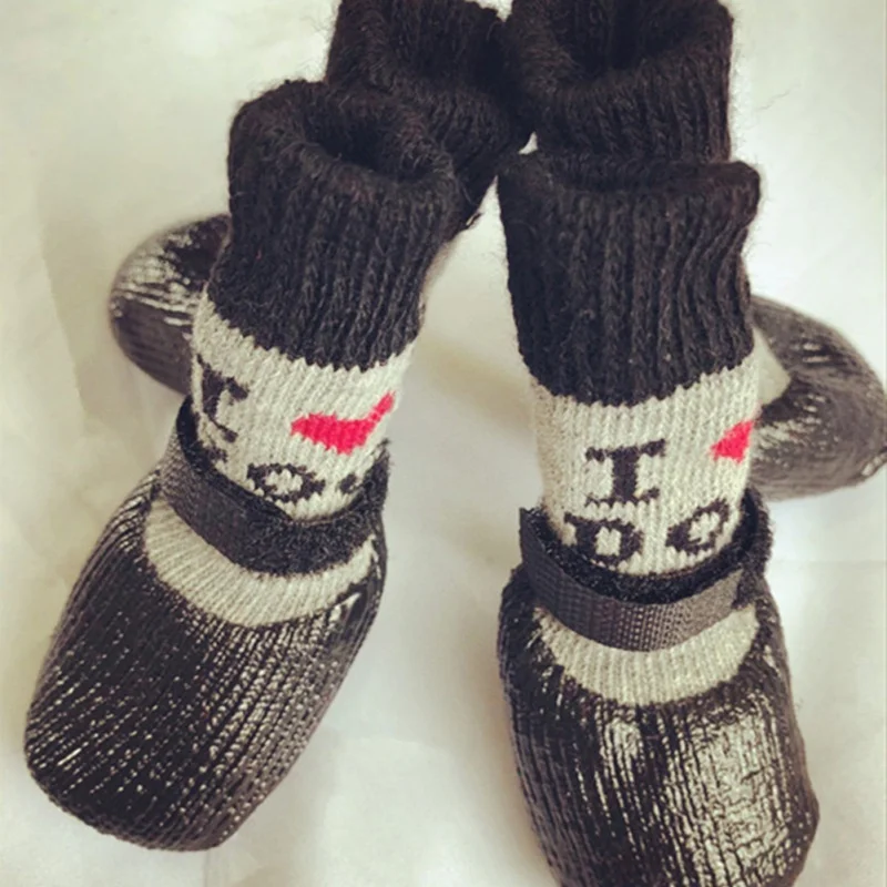 4 шт./компл. нескользящие носки для домашних собак удобные носки для щенков водонепроницаемые резиновые армированные