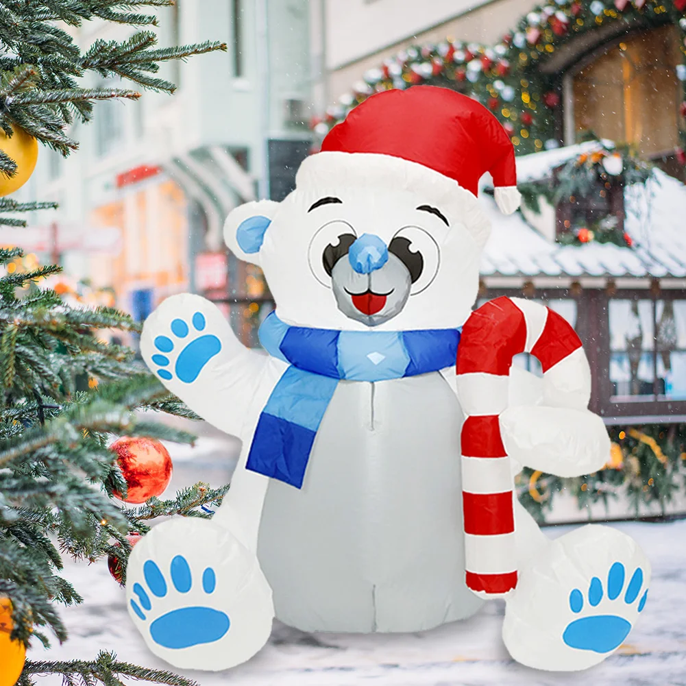 

Christmas Inflatable Model Decoration Bear Holding with Light for Garden Lawn Party Decor Stake Props Toys Household Accessories