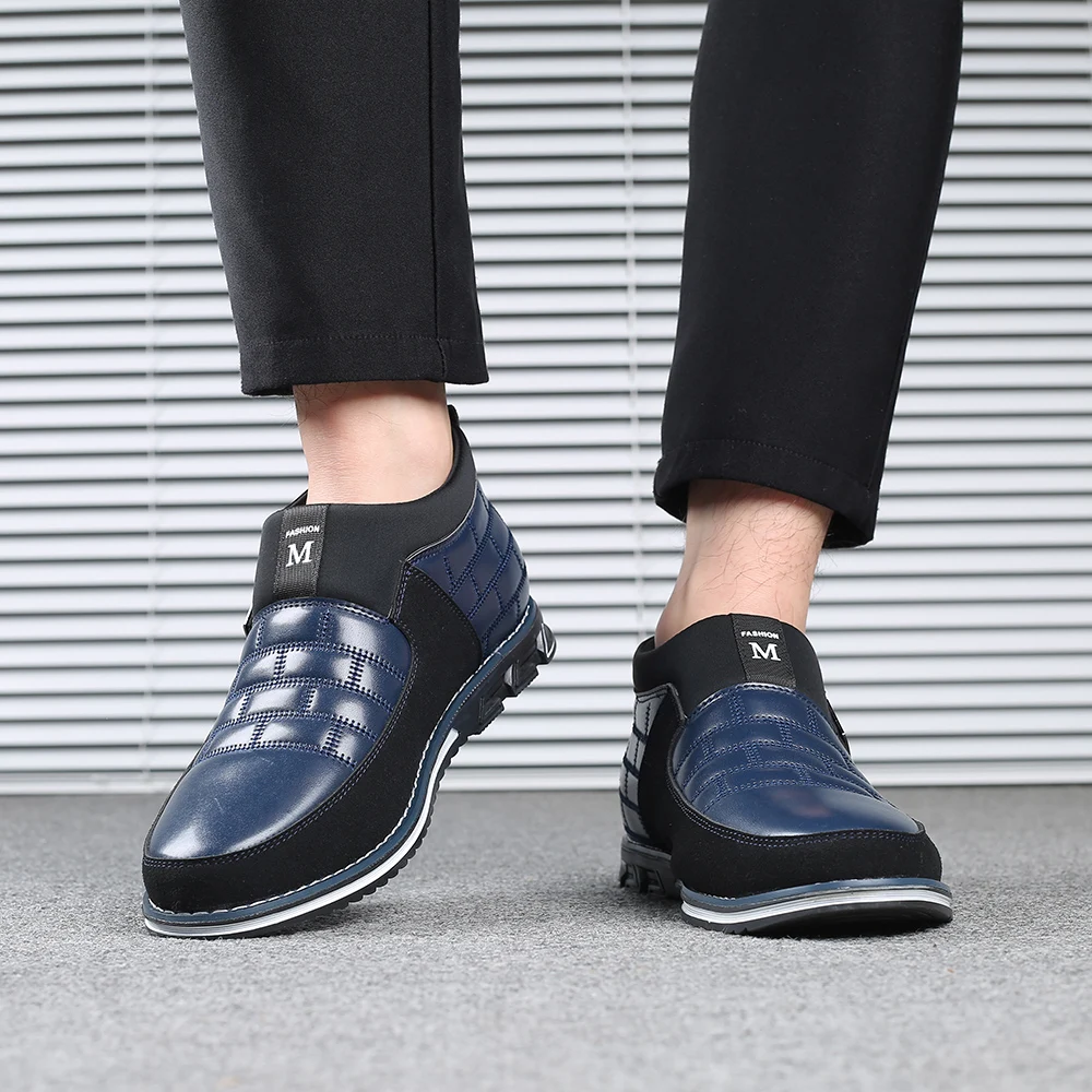 fashion brand big size men casual shoes slip on business casual shoes men hot sale breathable high top casual men shoes black free global shipping