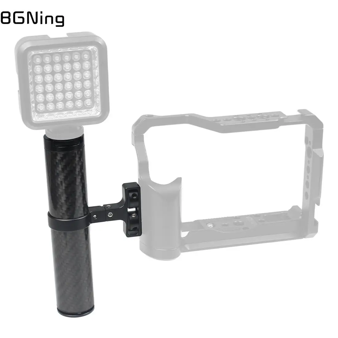 

Top Handle Side Grip Carbon Fiber Extension Tube with Aluminum Cold Shoe Mount 1/4" 3/8" for Monitor Lights SLR Camera Cage Rig