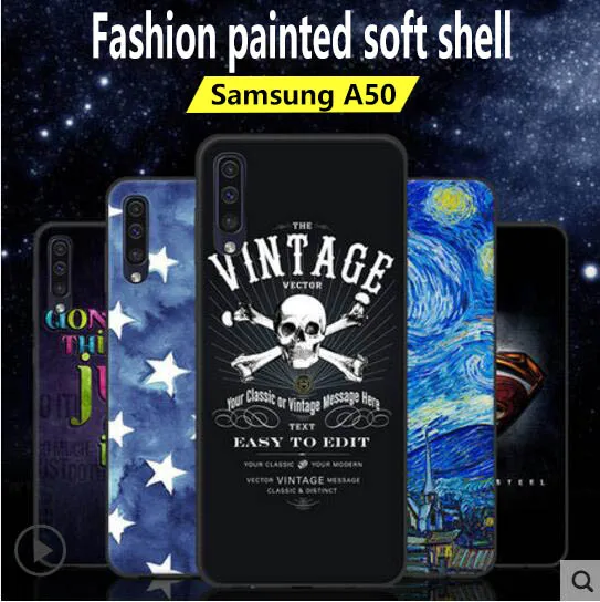 For Samsung A50 phone case cartoon cute coloured drawing all-inclusive anti-fall silicone scrub soft shell protection sleeve |