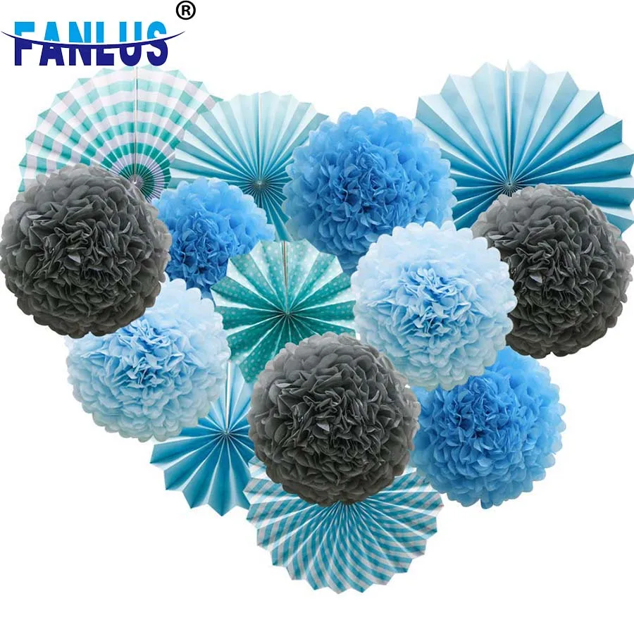 14 шт./компл. искусственные бумажные помпоны цветы украшения с днем рождения