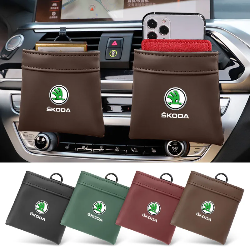 Автомобильная кожаная сумка для хранения подвесная коробка на вентиляционное