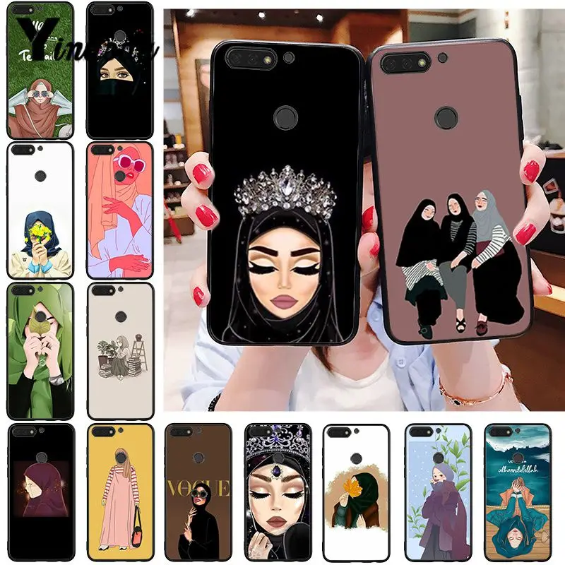 

Yinuoda cartoon hijab aesthetic muslim Girl malah Phone Case for Huawei Honor 8A 8X 9 10 20 Lite 7A 5A 7C 10i 9X pro Play 8C