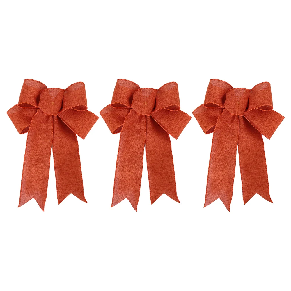 

Bow Decoration Christmas Wreath Bow-knot 3 Pcs Ornament Party Supplies Portable Bright Color Lightweight Holiday Decorative Bows