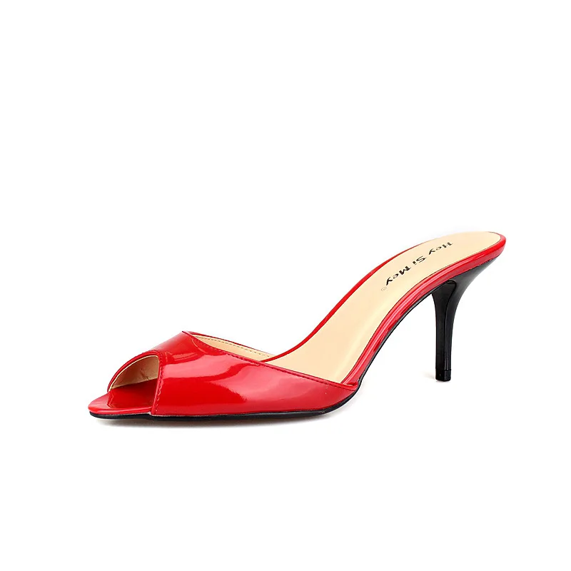 Женские туфли на шпильке с резиновой подошвой и открытым носком повседневные