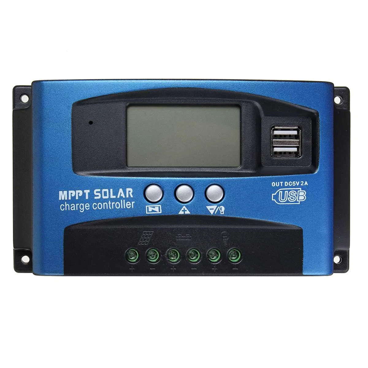 Контроллер заряда солнечной батареи MPPT 30/40/50/60/100A с двойным USB ЖК-дисплеем 12 В 24