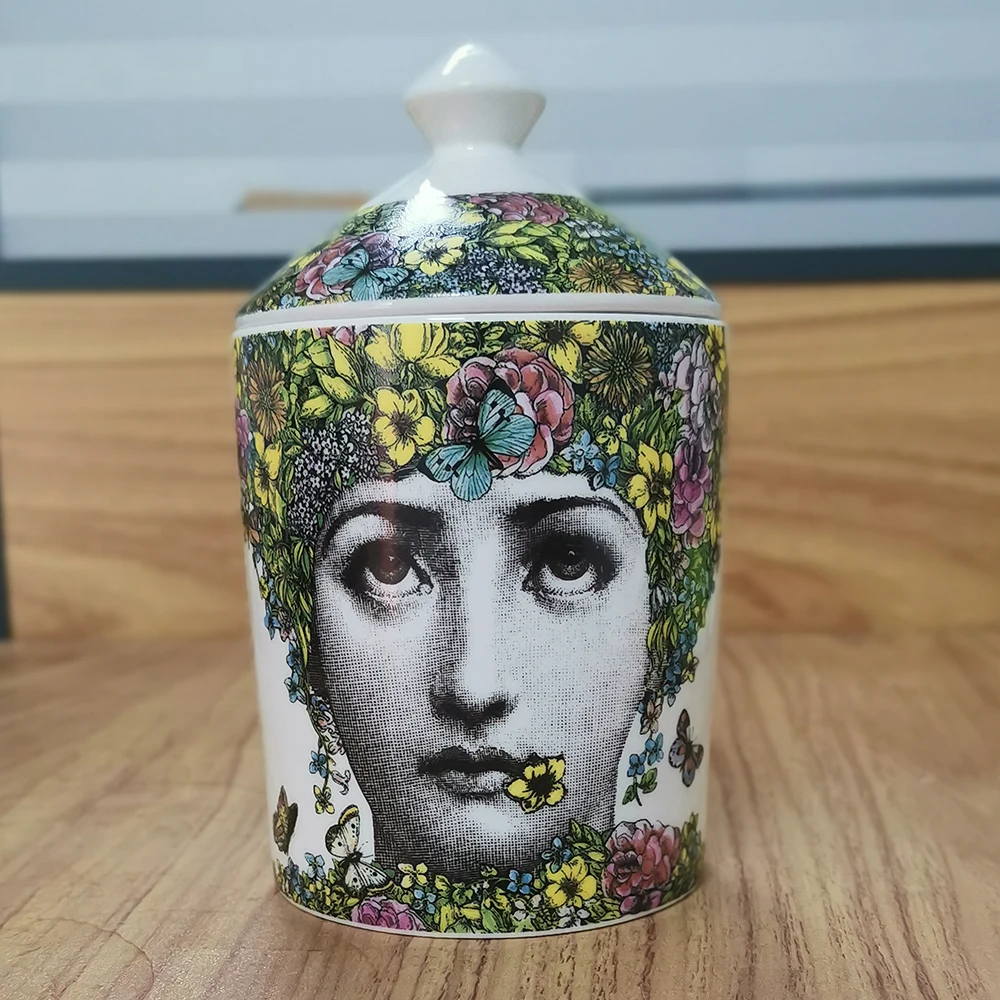 Подсвечник Fornasetti, ручная работа, кувшин для свечей, ретро, Lina, банка для хранения лица, керамическая банка для дома, изысканный керамический Декор