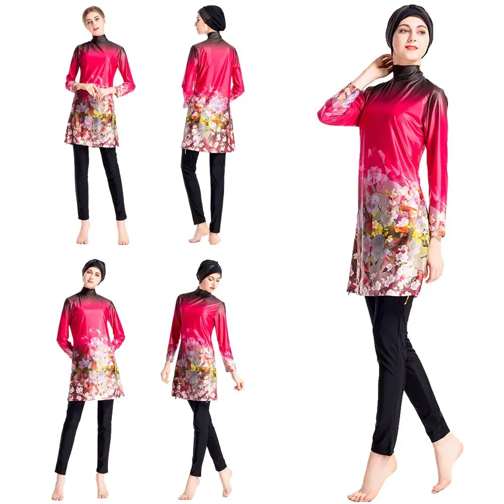 Мусульманский женский купальник с принтом хиджаб скромный Исламский Буркини