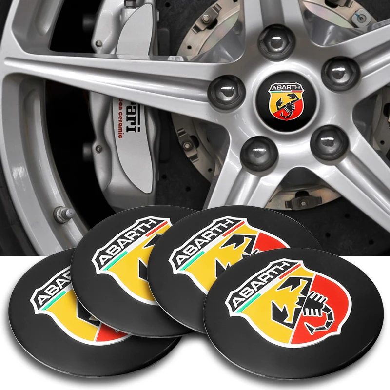 

4Pc Car Styling Wheel Center Hub Capn Emblem Stickers Decal Car Tire Decoration For Fiat 500 Punto Bravo Stilo Panda Abarth Tipo