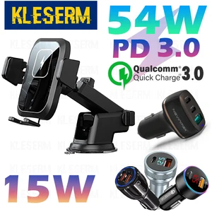 qi 15w car wireless charger phone holder for samsung s9 s10 s20 ultra induction car charger mount for iphone 12 11 pro max se 8 free global shipping