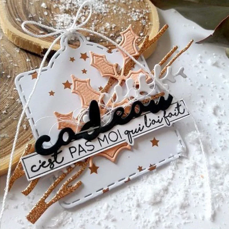 Металлические Вырубные штампы с французскими надписями для скрапбукинга и