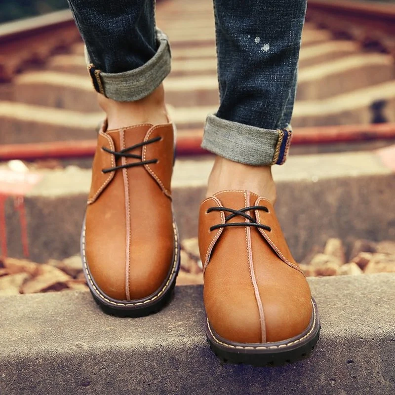 

2021 Autumn New Men's PU Leather Lace Up Fashion Low Heels Casual High Quality Brogue Shoes Comfortable Hot Sale KE335