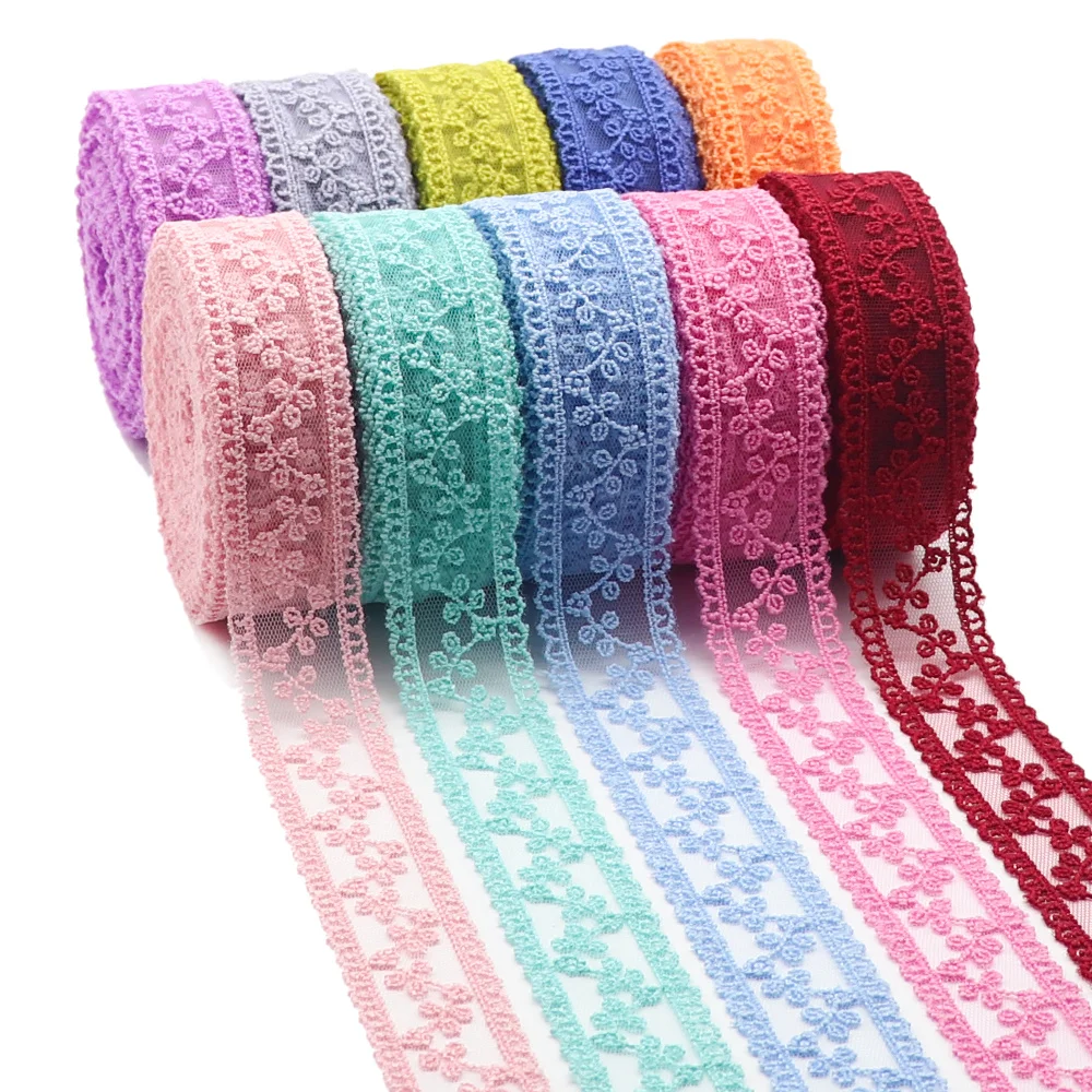 

5 Yards 32mm Lace Ribbon Trim Fabric DIY Embroidered Net Cord For Hair Bows Crafts Handmade Accessories