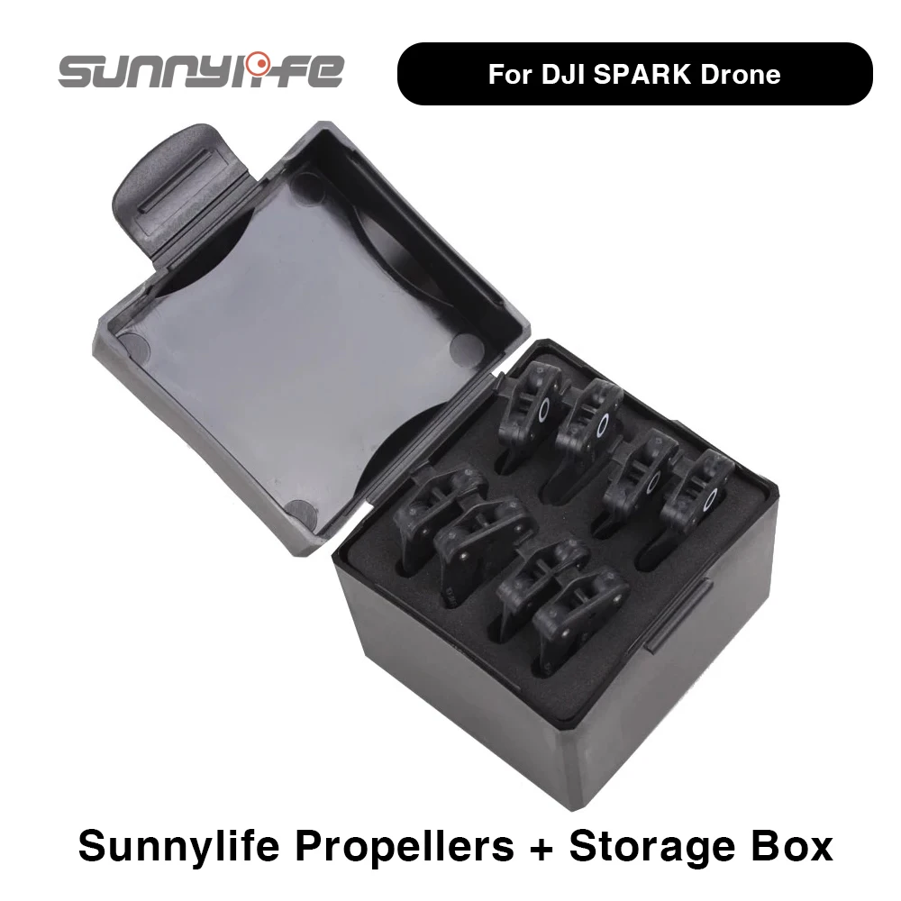 4 пары пропеллеров Sunnylife быстросъемные Складные Опоры и ящик для хранения DJI SPARK