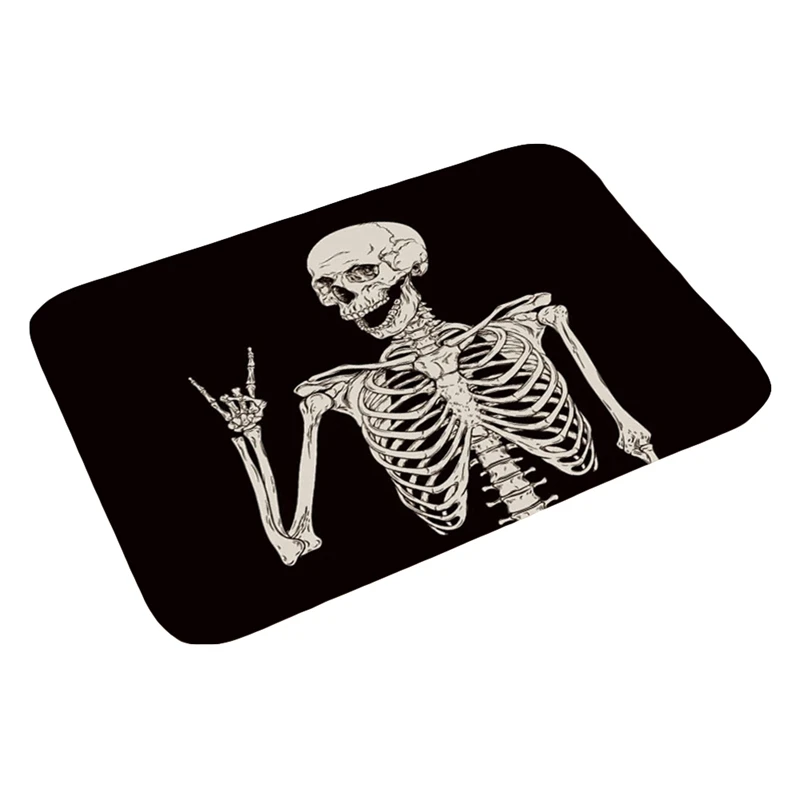 Коврик для ванной с черепом нескользящий фланелевый коврик туалетного пола