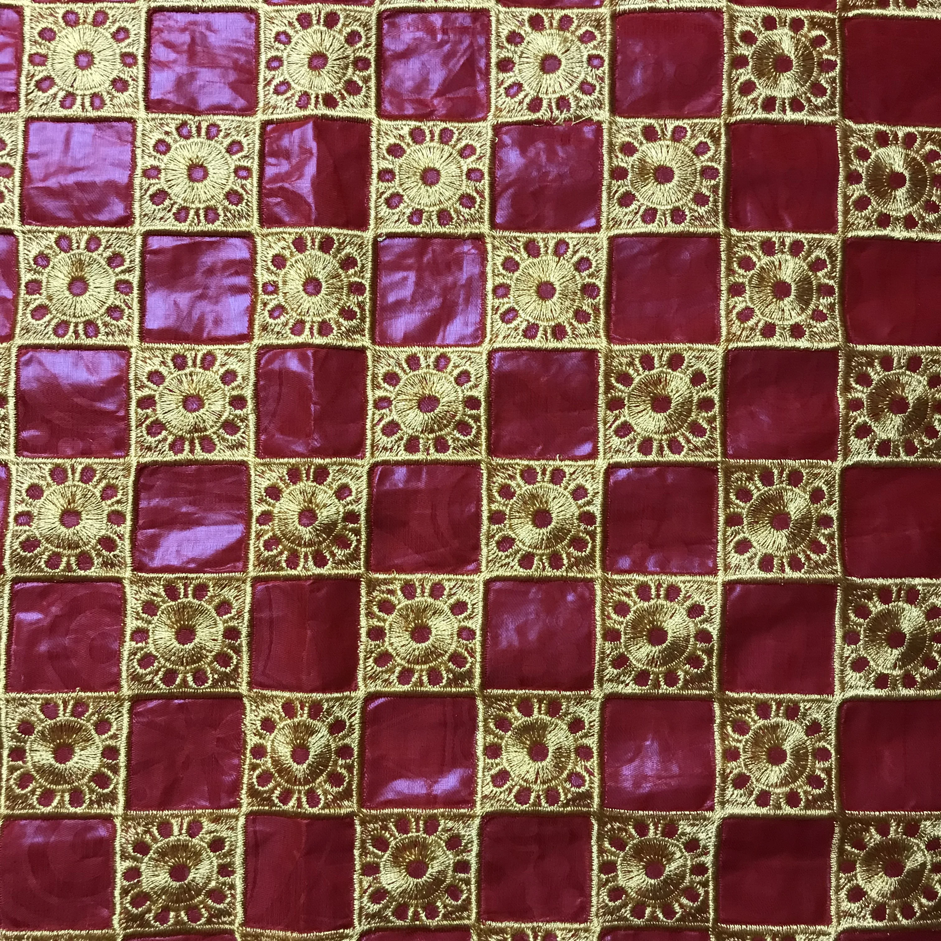 Высококачественная красная и Золотая кружевная ткань с вышивкой Bazin Getzner вышитый