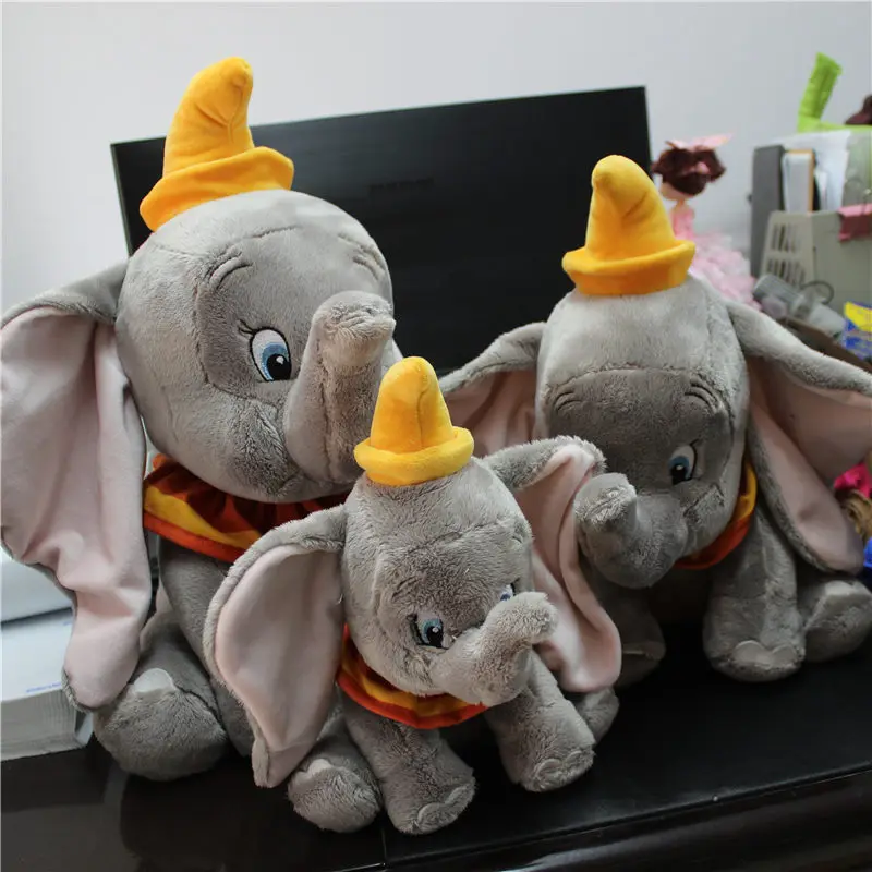 

1piece high quality Dumbo Plush Cartoon Toys Gray flying Elephant Dumbo Figure Stuffed Plush Animals Soft Peluche Doll