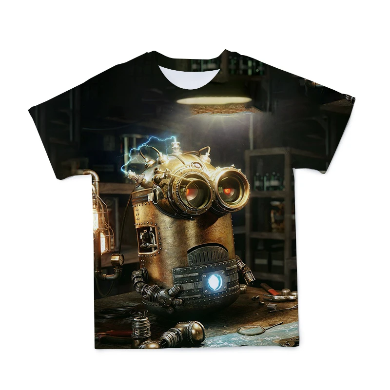 

Summer Men's 3D New Little Yellow Man T-shirt Cute Casual All-match O-neck Short Sleeve Clothing Large Size 110-6XL Customizable