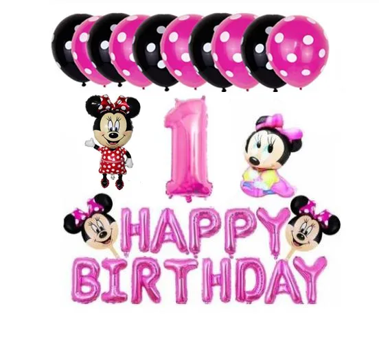 26pcs Вечерние украшения Минни Маус для детей, набор одноразовой посуды, бумажные салфетки, соломинки, тарелки, чашки Минни Маус, вечерние принадлежности - Цвет: 26pcs