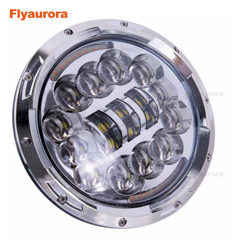 Черный/хром классический 7 'светодиодные фары 90 W для Jeep Wrangler 97-2018 JK TJ LJ для honda cb400 honda CB750 Flyaurora