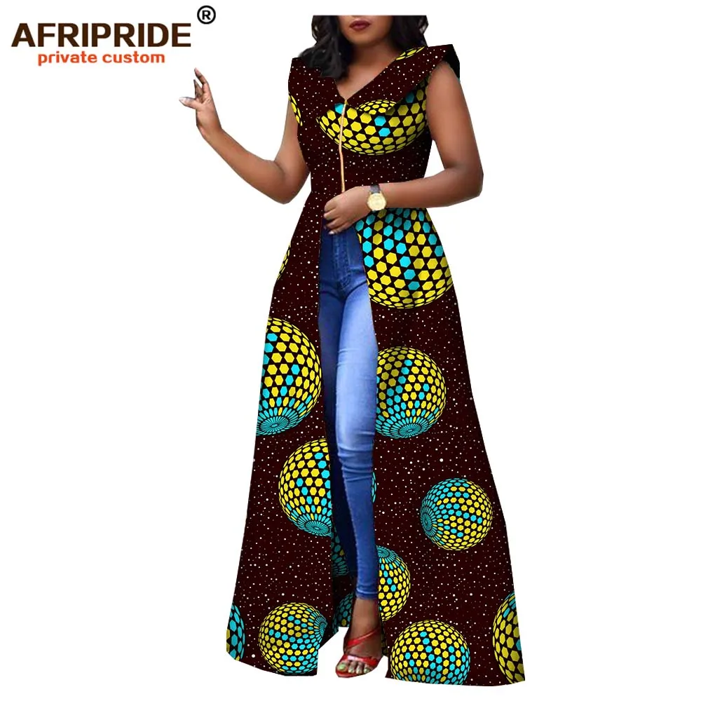 Африканские макси платья для женщин AFRIPRIDE на заказ Анкара Принт без рукавов Длина до пола женское повседневное Хлопковое платье A1825088