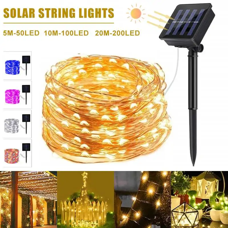 

Solar Led Lights Outdoor LED Solar Garden Light Garland Fairy String Lights For Home Garden Party Christmas Decoration Lamps